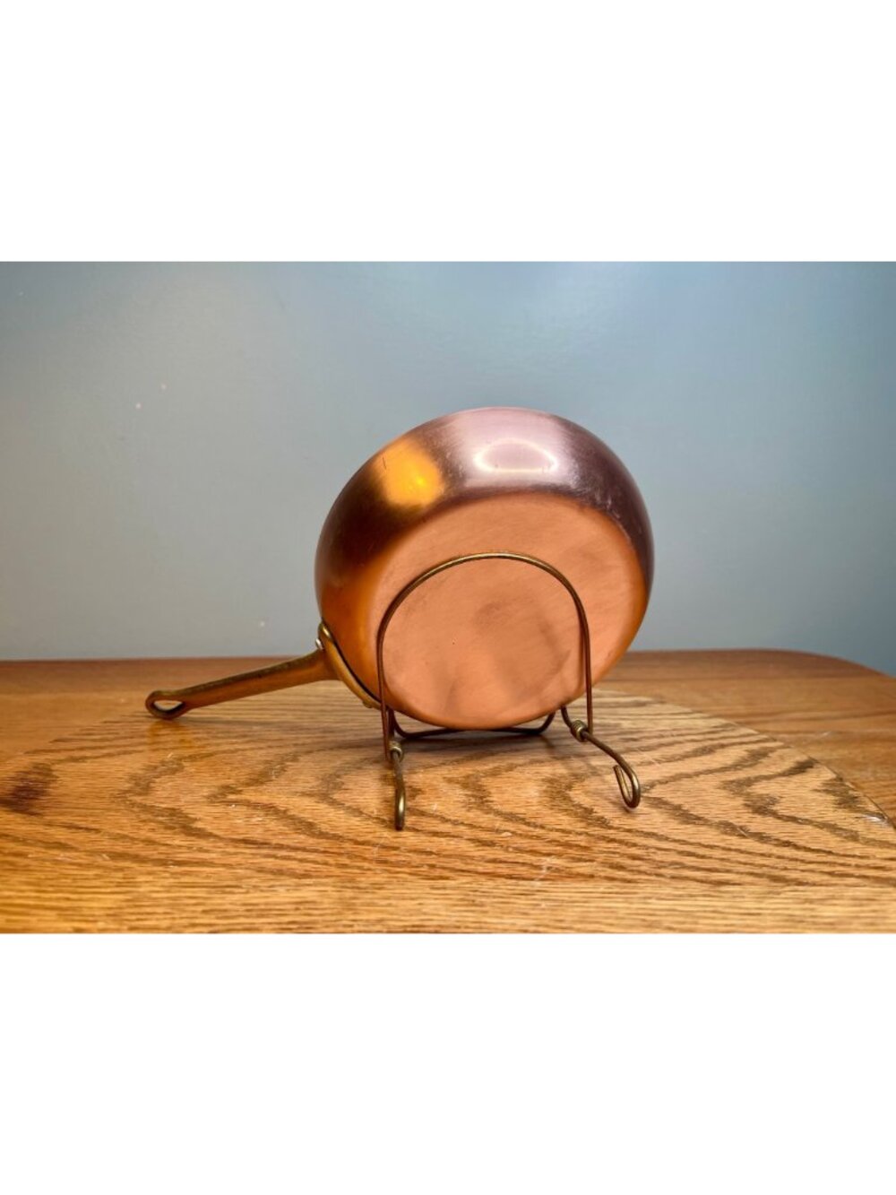 Vintage Copper Frying Pan (9.5" diameter) With Brass Handle - Picture 12 of 14